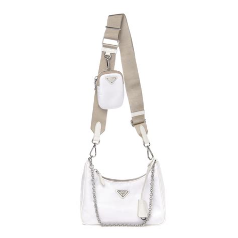 white nylon prada bag|prada tessuto nylon shoulder bag.